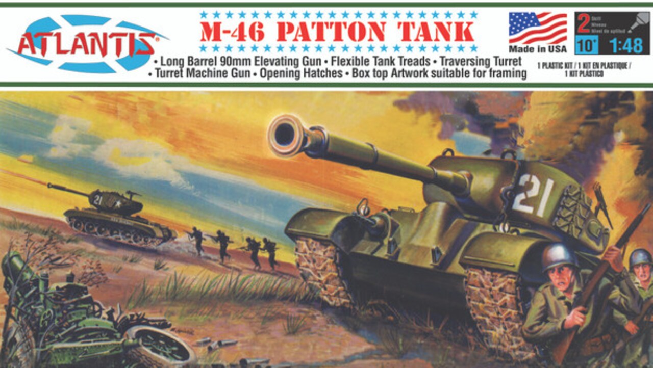 Atlantis Models 1/48 Atlantis Models US M46 Patton Tank (formerly Aurora) Plastic Model
